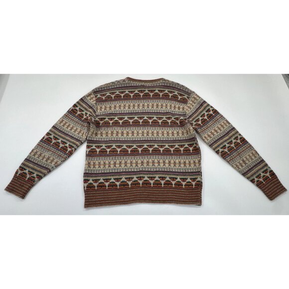 Vintage MG 100% Virgin Wool Wintuk Sweater Mens Large Boho Aztec Mexican Colors - Picture 3 of 10